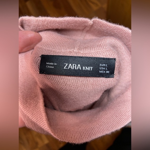 Zara Knit Turtleneck Womens Medium Pink  Dusty Rose Soft Base layer - Picture 4 of 7